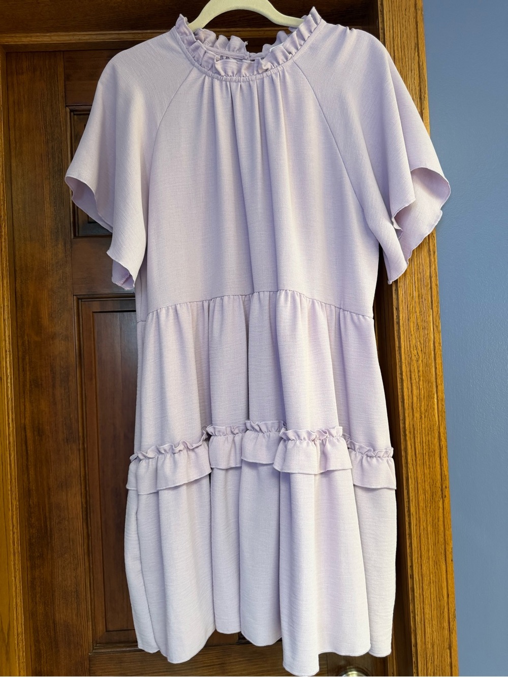 TALULAH Lavender Ruffle Tiered Short Sleeve Dress, Size Medium